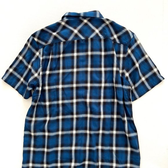 The Kooples Jeans Zip Up Short Sleeve Check Shirt Blue - Picture 4 of 4